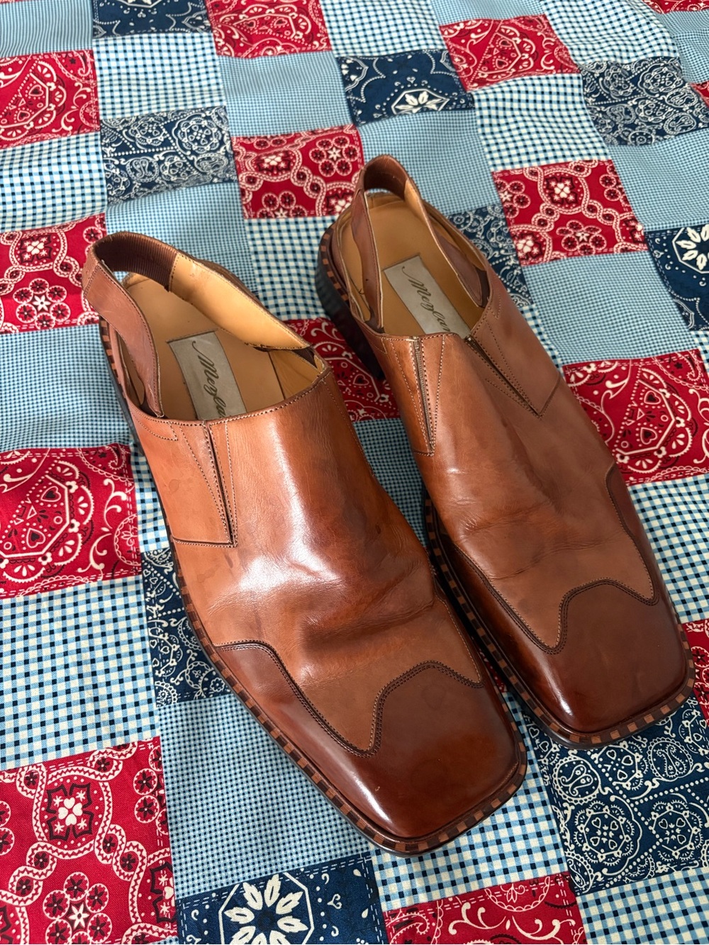 Mezlan Brown Leather Slip-On Loafers - Picture 2 of 5